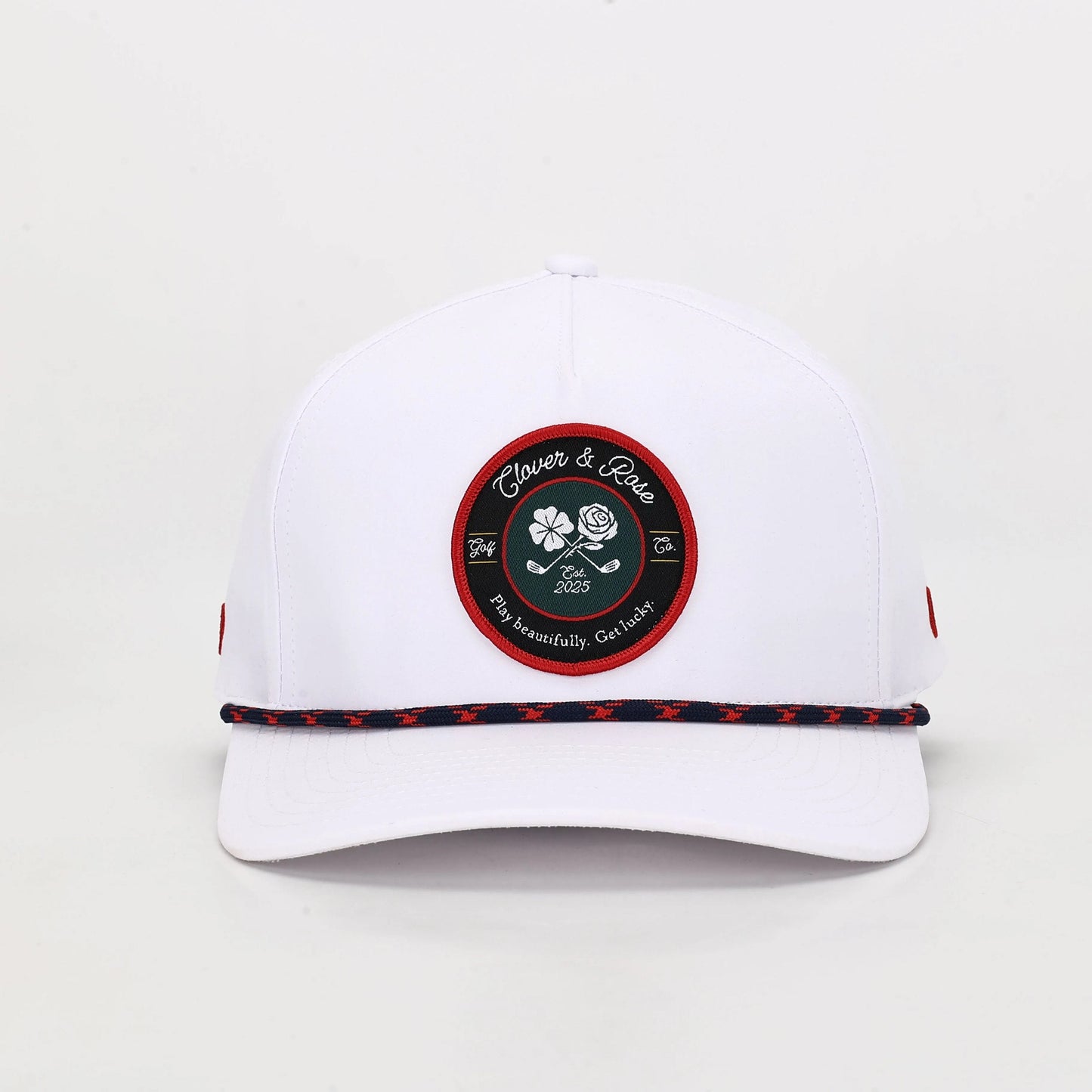 Heritage Badge Golf Hat - Navy + Flush Red Performance Rope