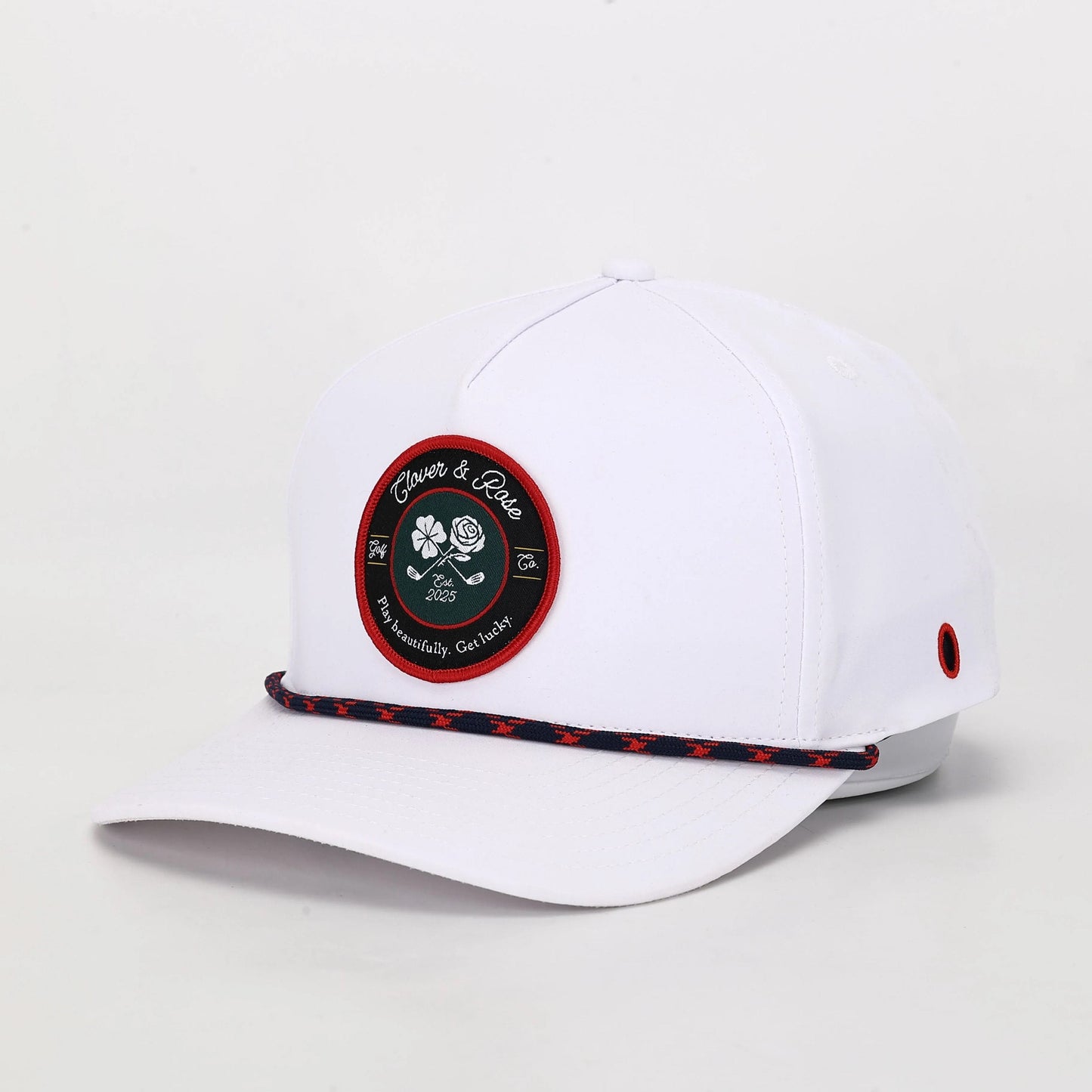 Heritage Badge Golf Hat - Navy + Flush Red Performance Rope